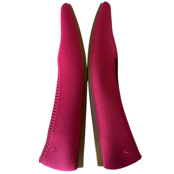 Vivaia Aria 5° Pointed Toe Ballet Flats Raspberry Pink Knit Size 39 EU / US 8 - Picture 9 of 11